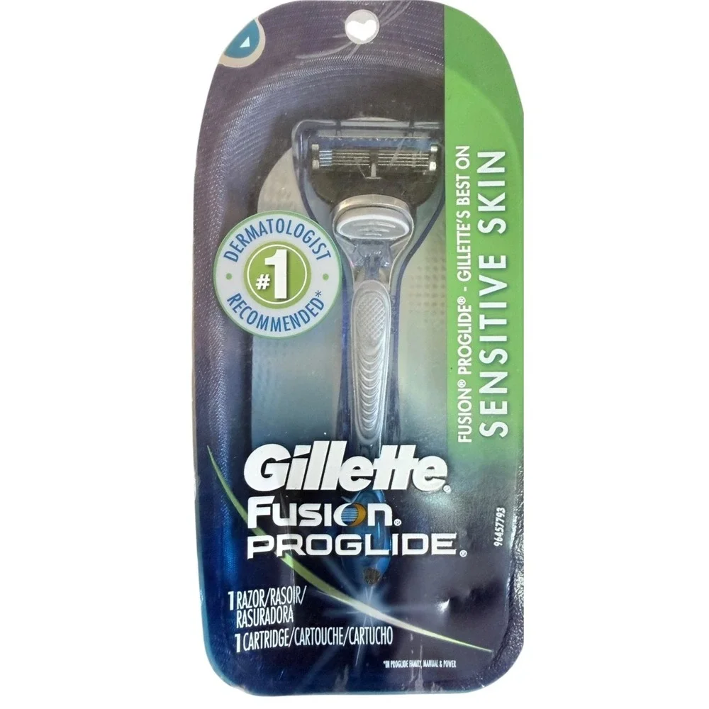 Gillette Fusion ProGlide Razor  [SILVERTOUCH] + 5 Blade CARTRIDGE NEW Sealed